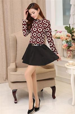 2015春款韓版拼接連衣裙 時尚修身，一件代發